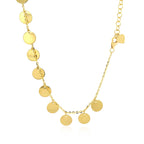 Gargantilla con discos pulidos en oro amarillo de 14k