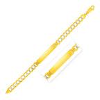 14k Two-Tone Gold 8 1/2 inch Men's Curb Chain ID Bracelet with White Pave