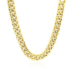 7.5mm 14k Yellow Gold Semi-Solid Miami Cuban Chain