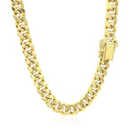 7.5mm 14k Yellow Gold Semi-Solid Miami Cuban Chain