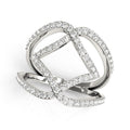 14k White Gold Entwined Design Diamond Dual Band Ring (3/4 ctw)