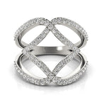 14k White Gold Entwined Design Diamond Dual Band Ring (3/4 cttw)