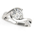 14k White Gold Split Shank Round Bypass Diamond Engagement Ring (1 1/8 cttw)