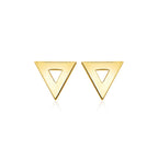 14k Yellow Gold Polished Open Triangle Post Earrings