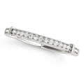 14k White Gold Bead Border Modern Wedding Band (1/8 ct. tw.)