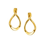 14k Yellow Gold Polished Teardrop Earrings