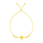 14k Yellow Gold Adjustable Star Bracelet