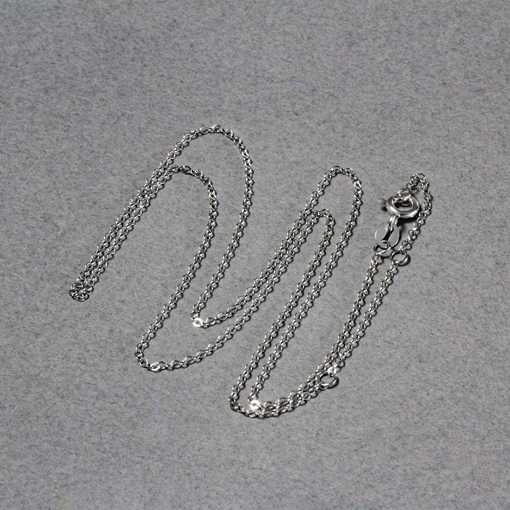 Double Extendable Flat Chain in 14k White Gold (1.2mm)