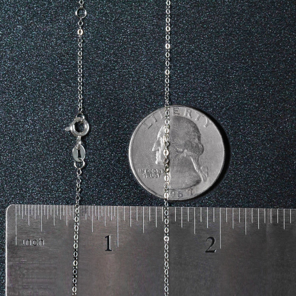 Double Extendable Flat Chain in 14k White Gold (1.2mm)