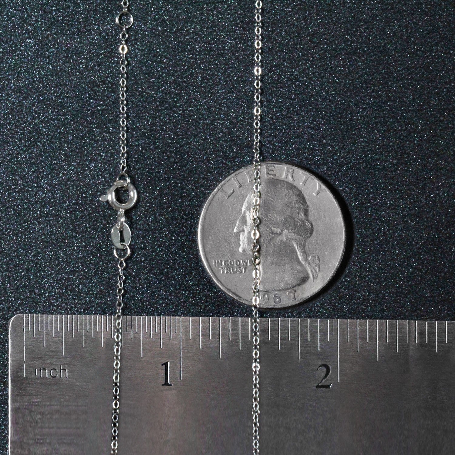 Double Extendable Flat Chain in 14k White Gold (1.2mm)