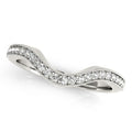 14k White Gold Milgrain Border Curved Diamond Wedding Band (1/5 ctw)
