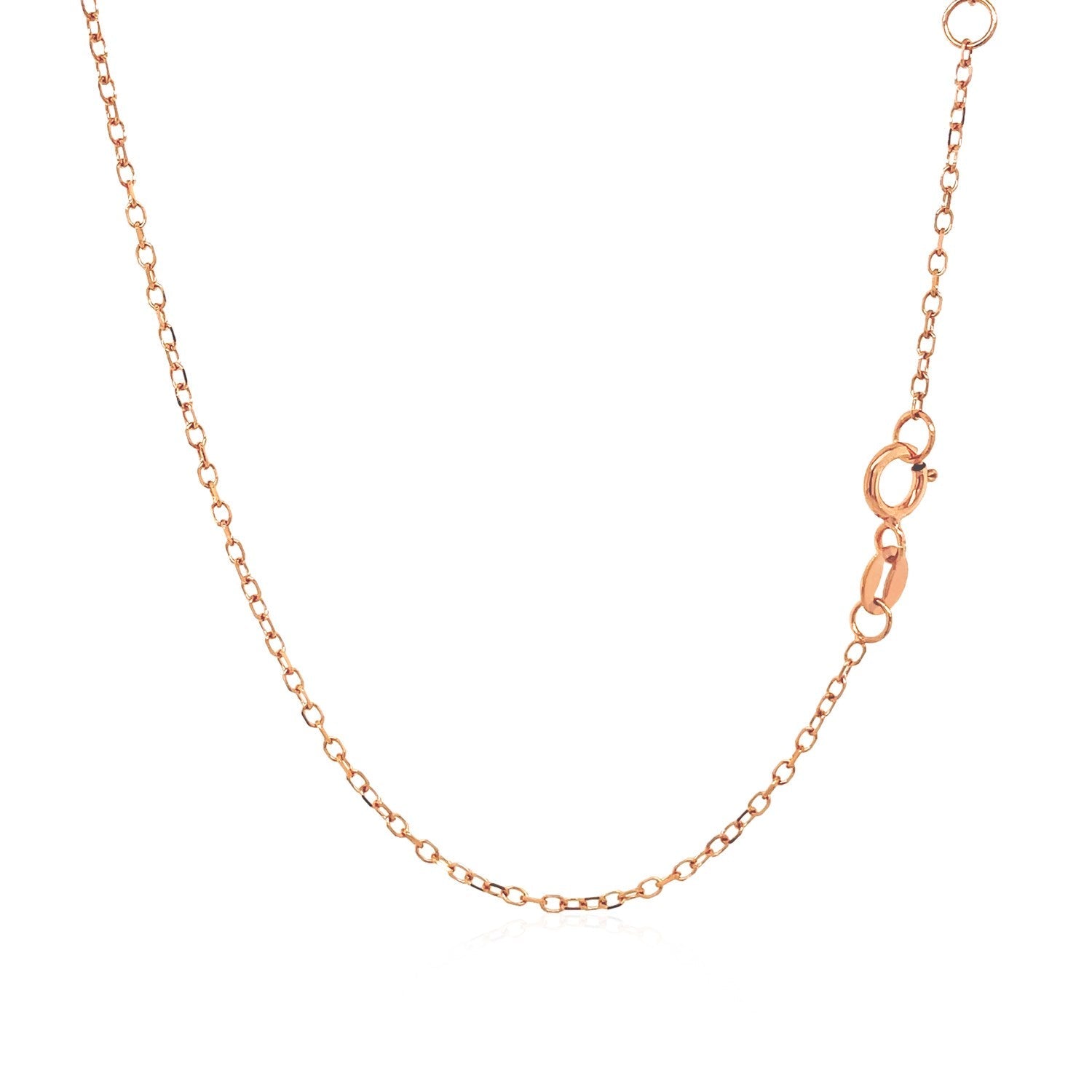14k Rose Gold 17-inch Necklace with Round White Topaz