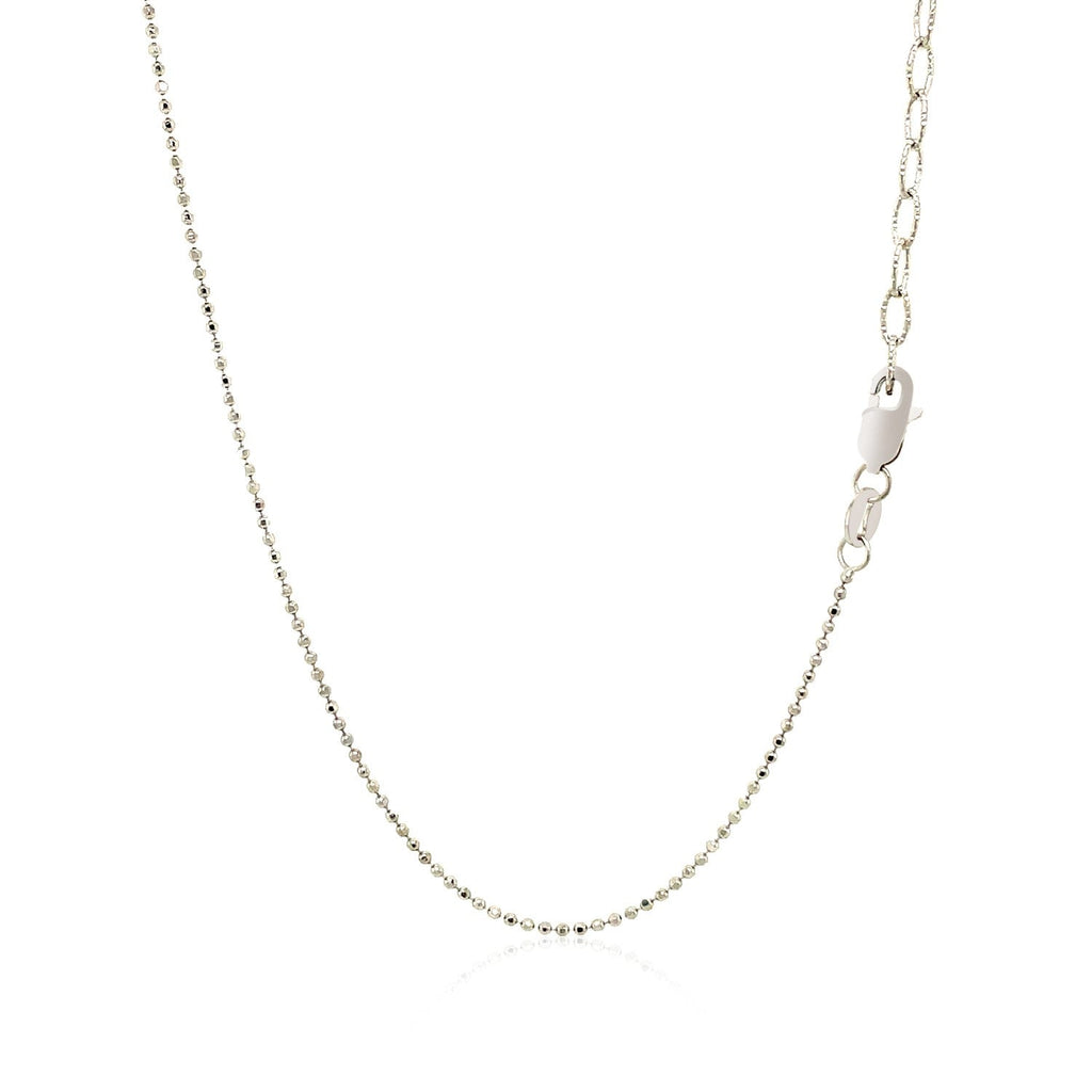 14K White Gold Necklace with Round Diamond Charms
