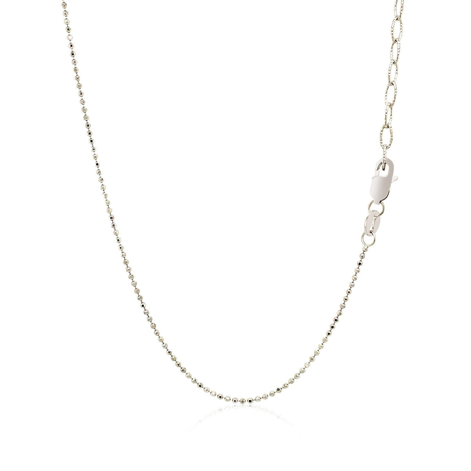 14K White Gold Necklace with Round Diamond Charms