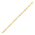 14K Tri-Color Gold Mariner Link Bracelet