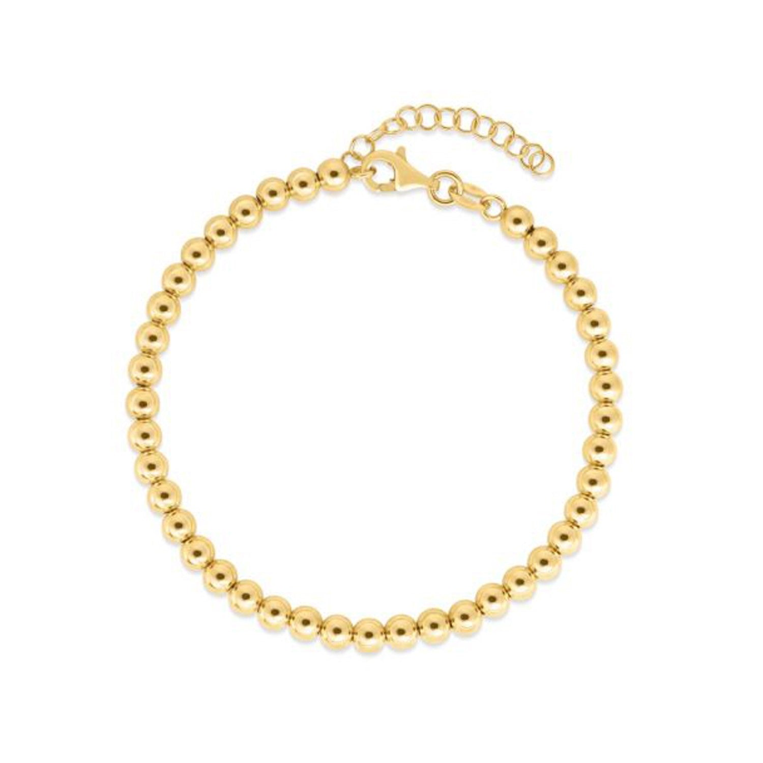 14k Yellow Gold Bead Chain Necklace (4mm)