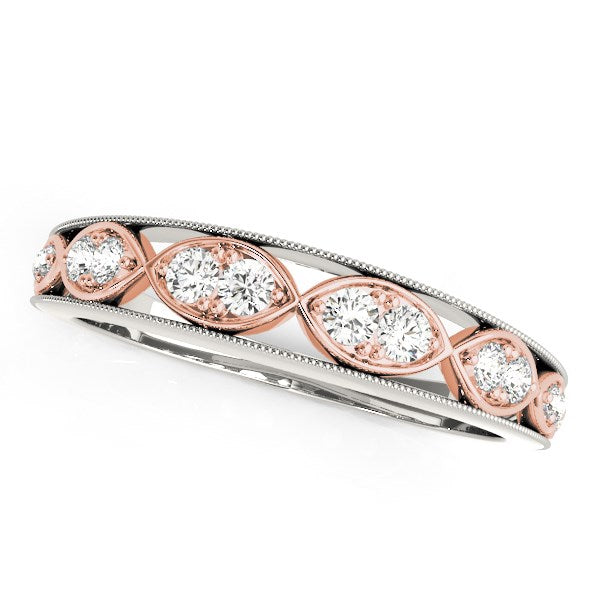 14k White And Rose Gold Infinity Style Diamond Band (1/5 ct. tw.)