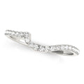 14k White Gold Round Pavé Setting Curved Diamond Wedding Ring (1/5 cttw)
