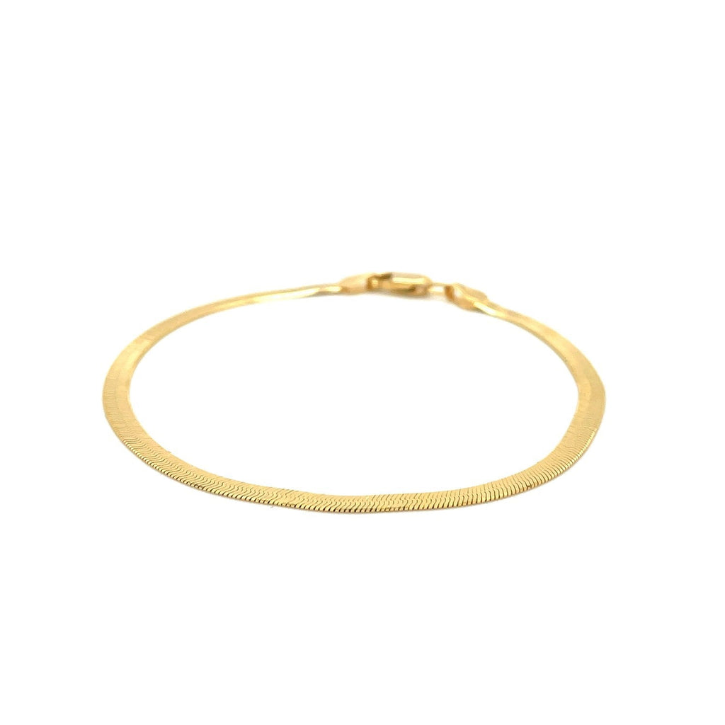 Imperial Herringbone Bracelet in 10k Yellow Gold (2.80 mm)