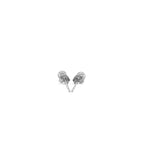 14k White Gold Round Stud Earrings (4.0 mm)