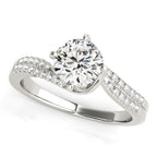 14k White Gold Spiral Design Pronged Diamond Engagement Ring (1 1/8 ct. tw.)