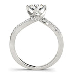 14k White Gold Spiral Design Pronged Diamond Engagement Ring (1 1/8 ct. tw.)