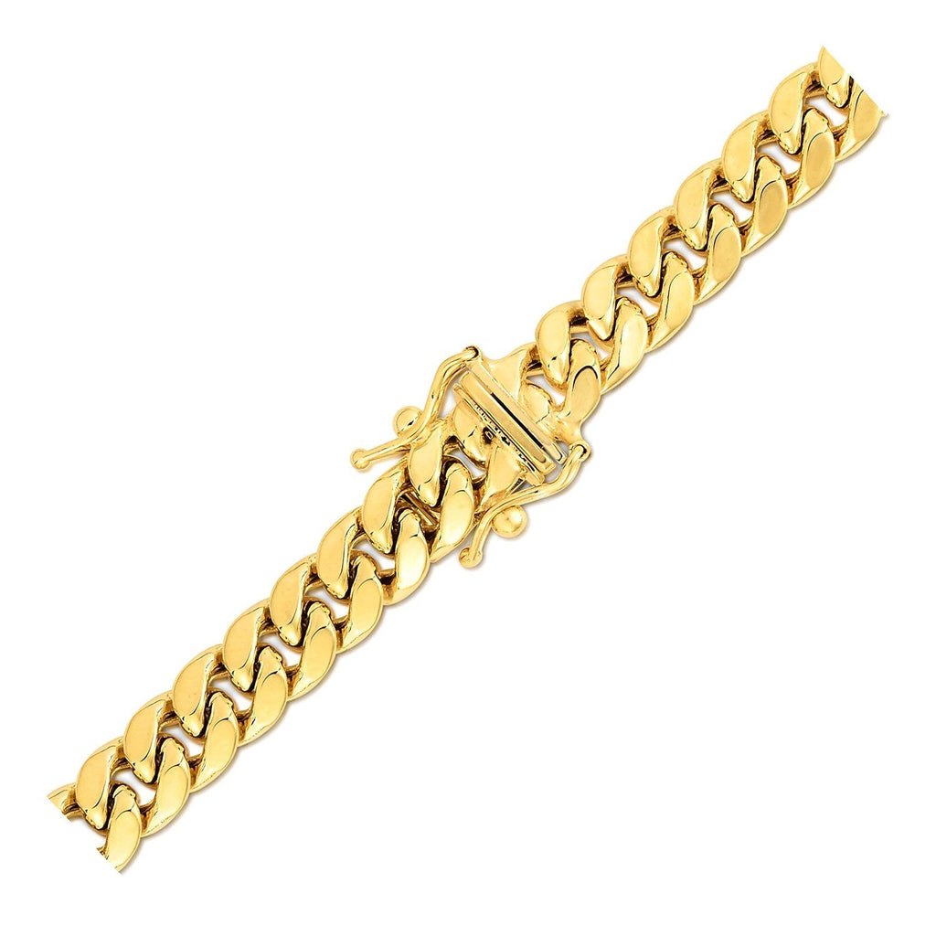6.65mm 10k Yellow Gold Semi-Solid Miami Cuban Chain