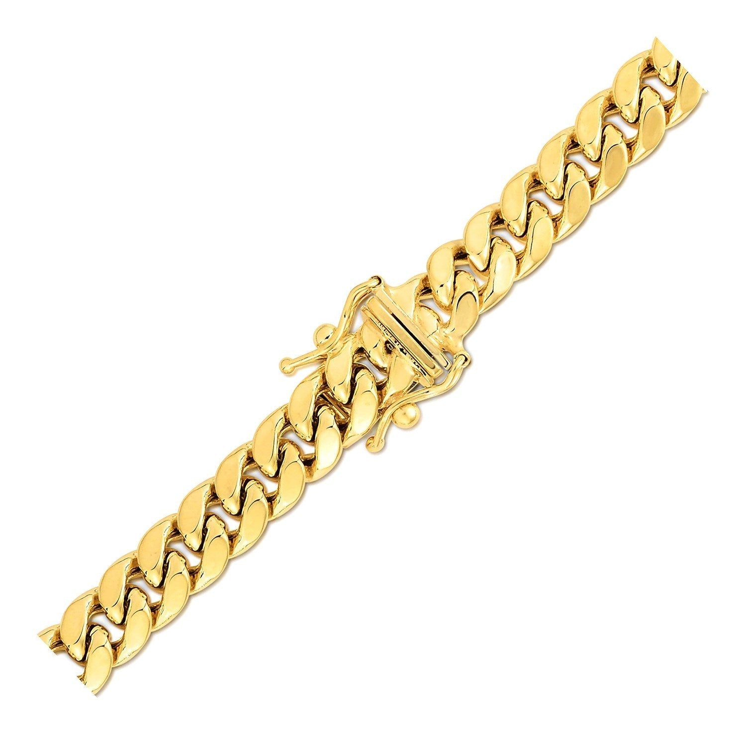 6.65mm 10k Yellow Gold Semi-Solid Miami Cuban Chain