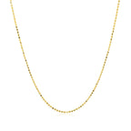 14k Yellow Gold Diamond Cut Bead Chain 1.0mm