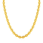 14k Yellow Gold Polished Oval Link Necklace