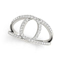 14k White Gold Diamond Loop Style Dual Band Ring (1/2 ct. tw.)