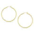 10k Yellow Gold Polished Hoop Earrings (45 mm)