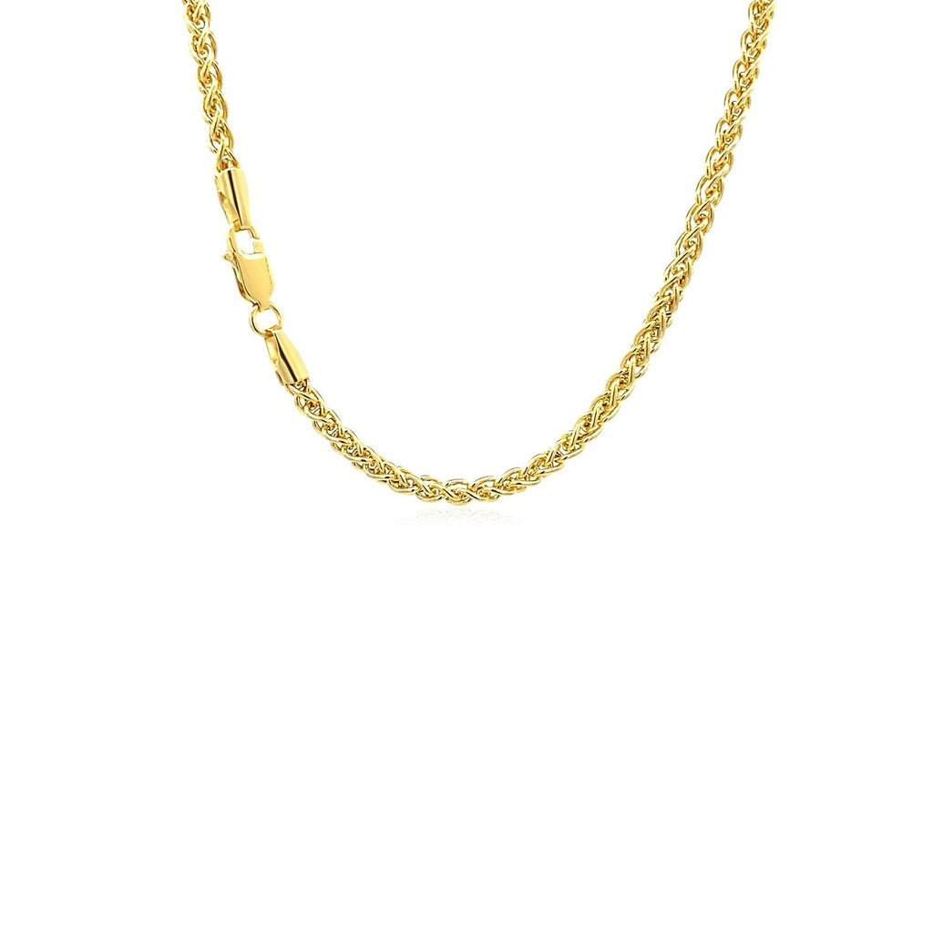 14k Yellow Gold 2.8mm Lightweight Wheat Chain