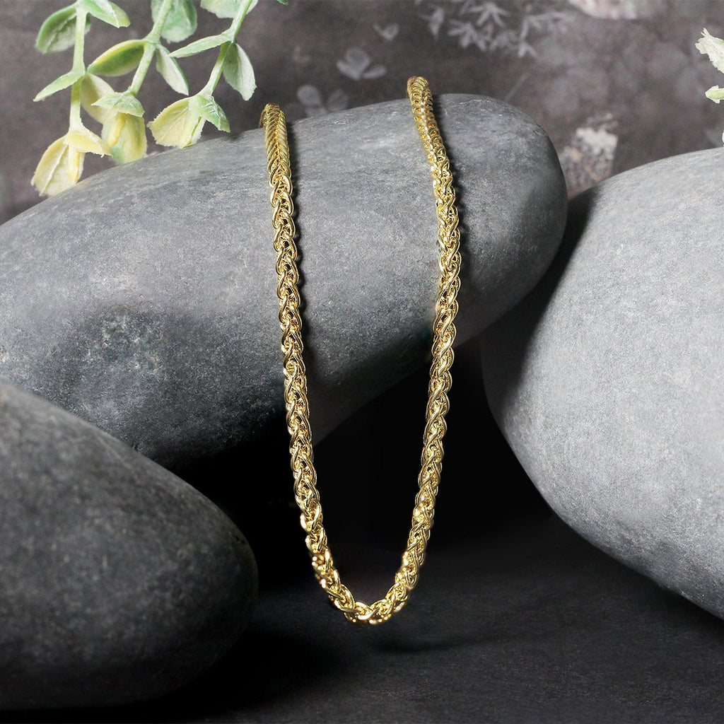 14k Yellow Gold 2.8mm Lightweight Wheat Chain