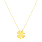 14K Yellow Gold Four Leaf Clover Necklace