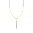 14k Yellow Gold Bar Pendant with Diamonds