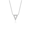 Colgante en forma de triángulo invertido con diamante, en oro blanco de 14k