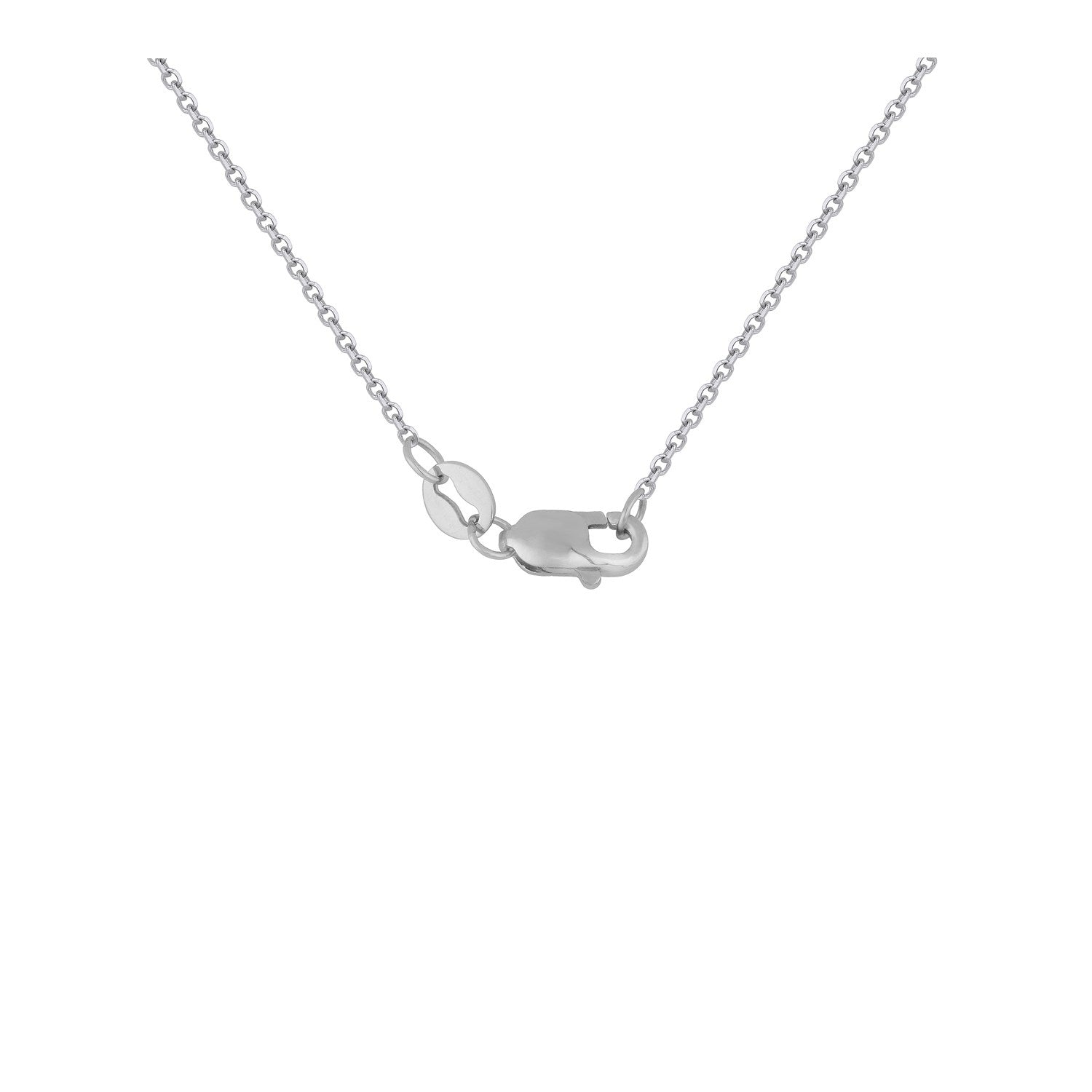 Colgante en forma de triángulo invertido con diamante, en oro blanco de 14k
