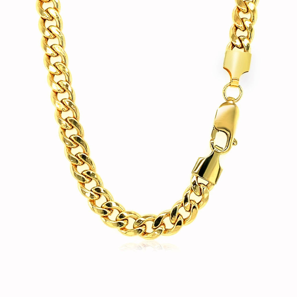 5.5mm 14k Yellow Gold Miami Cuban Semi-Solid Chain