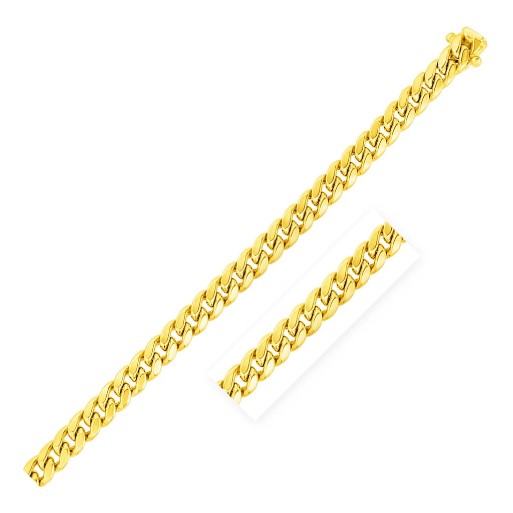6.9mm 14k Yellow Gold Semi-Solid Miami Cuban Chain