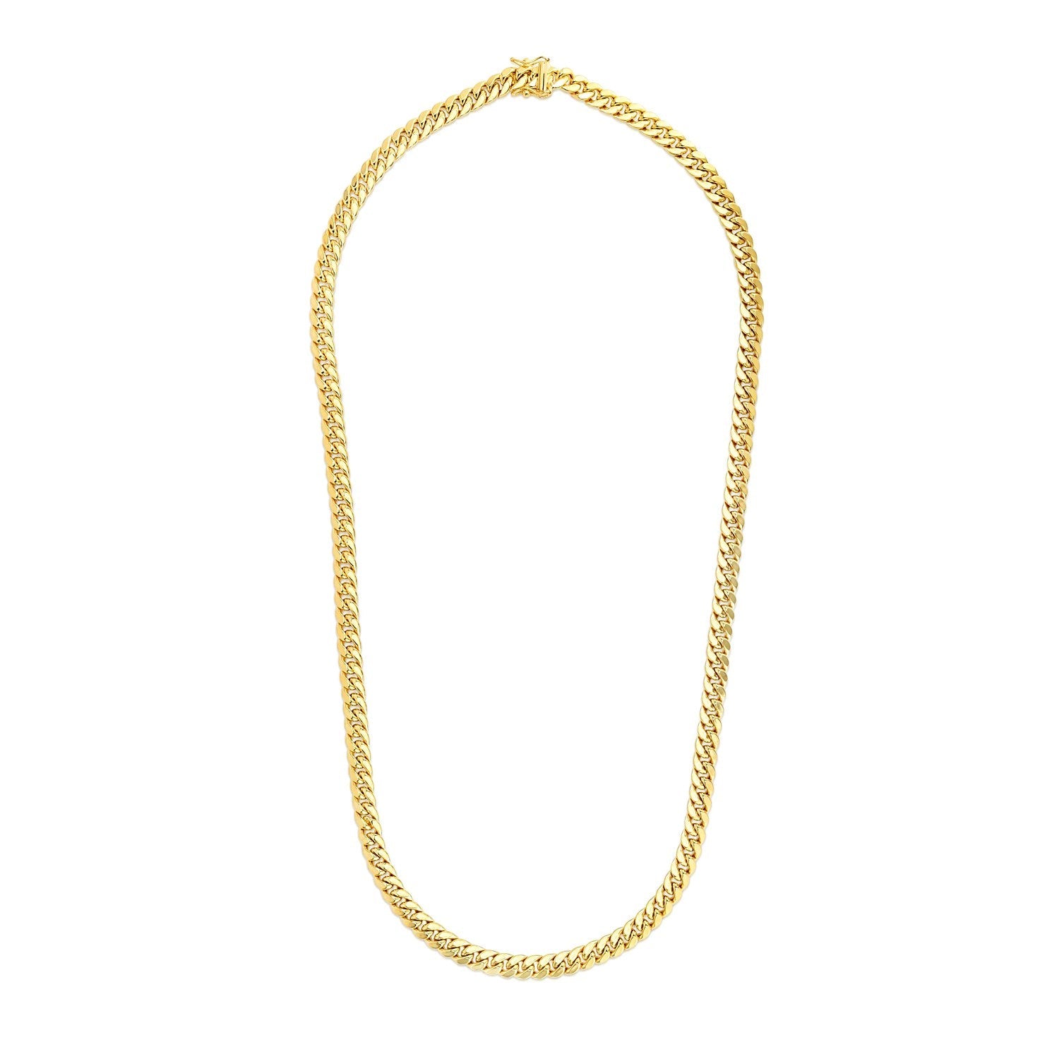 6.9mm 14k Yellow Gold Semi-Solid Miami Cuban Chain