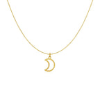 14k Yellow Gold Necklace with Moon