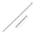 14k White Gold Diamond Paperclip Chain Bracelet (4.00 mm)