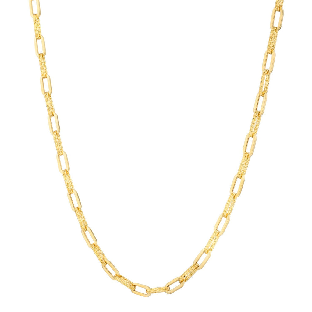 14k Yellow Gold Diamond Cut Paperclip Chain Necklace (4.00 mm)