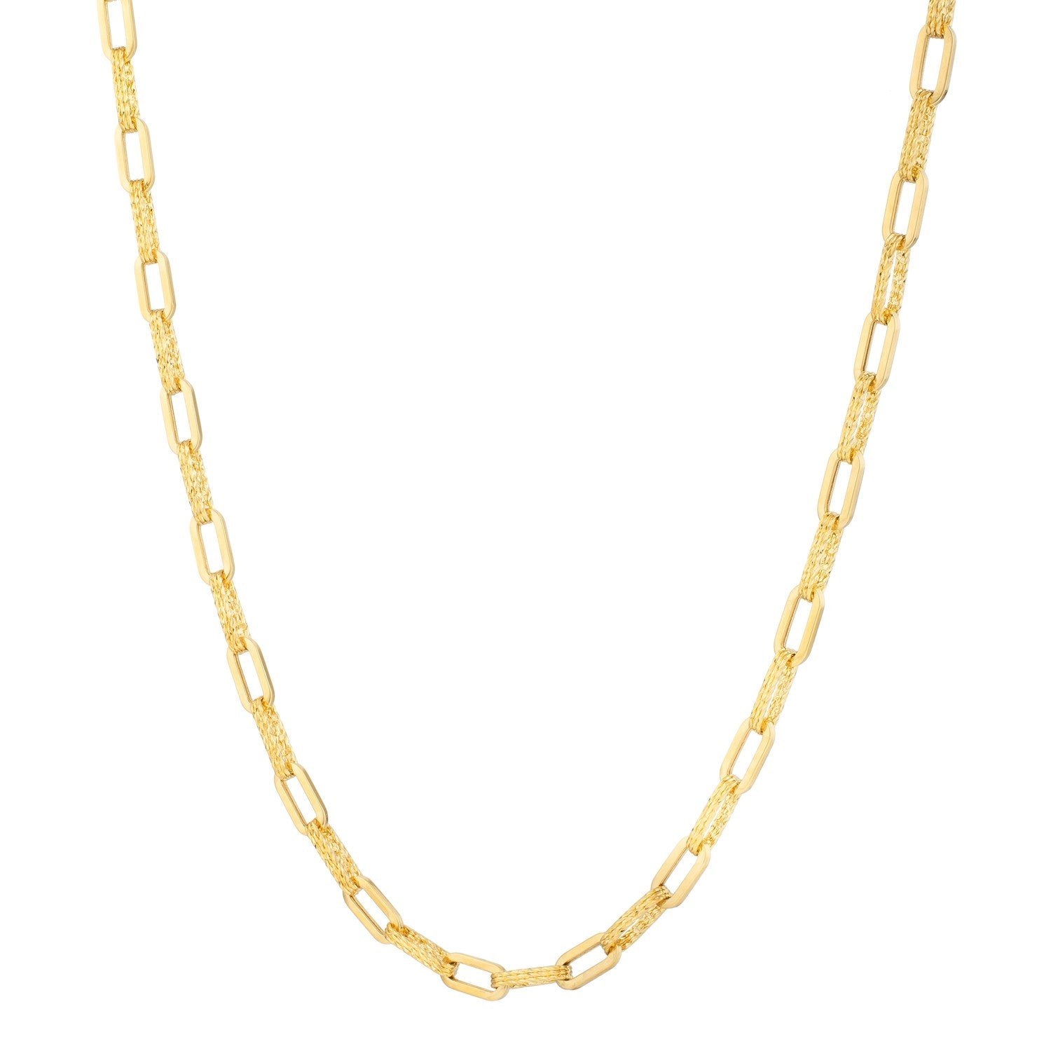 14k Yellow Gold Diamond Cut Paperclip Chain Necklace (4.00 mm)