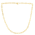14k Yellow Gold Diamante Paperclip Chain Necklace (4.00 mm)
