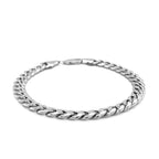 6.7mm 14k White Gold Miami Cuban Semi-Solid Bracelet