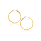 10k Yellow Gold Polished Hoop Earrings (40 mm)
