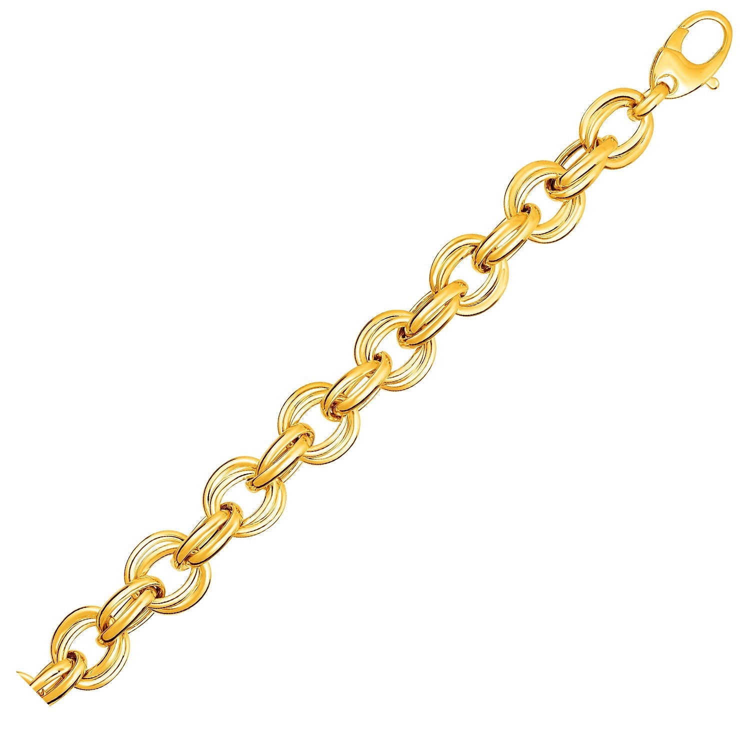 Pulsera de doble eslabón retorcido en oro amarillo de 14k