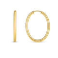 14k Yellow Gold Endless Oval Hoop Earrings (0.08x1 inch)